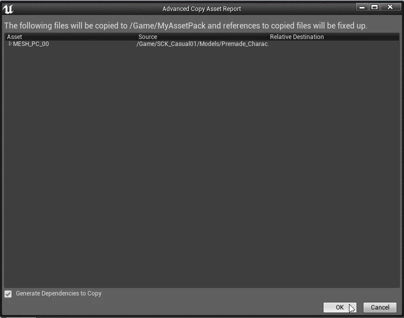 Confirming copying files