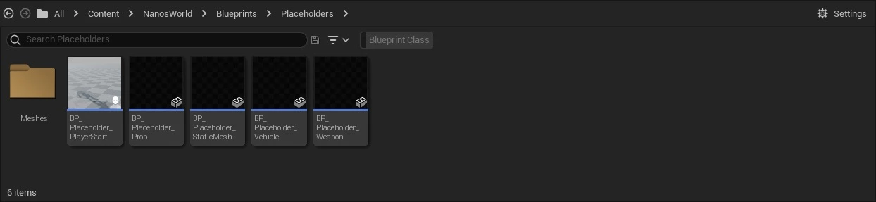 Placeholder Blueprints overview